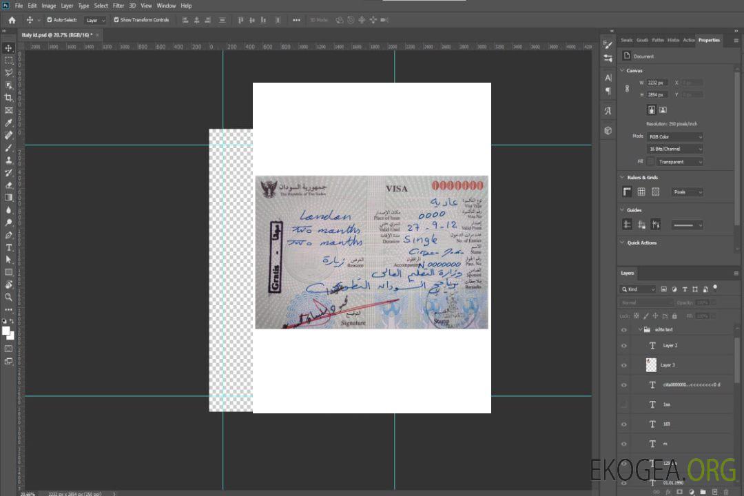 Visa SOUDAN template